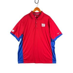 Nike New York Giants NFL Equipment Team Issue Breit Polo Shirt Mens Red Blue 3XL